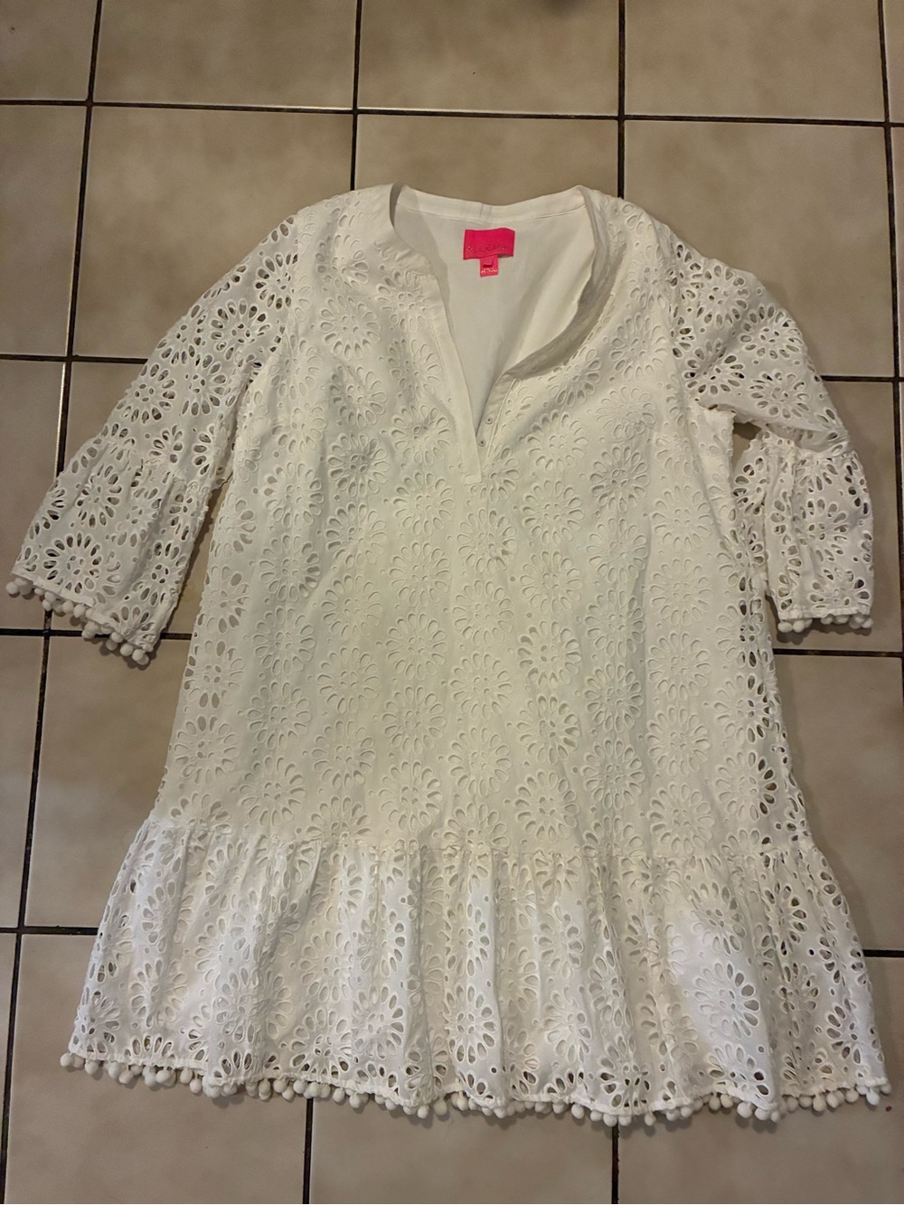 Lilly Pulitzer White Eyelet Cotton Shift Dress - Picture 2 of 5